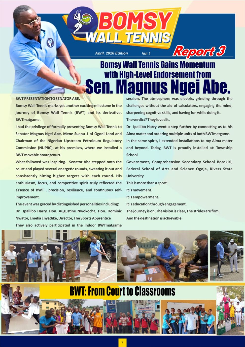Senator Magnus Ngei Abe endorses Bomsy Wall Tennis
